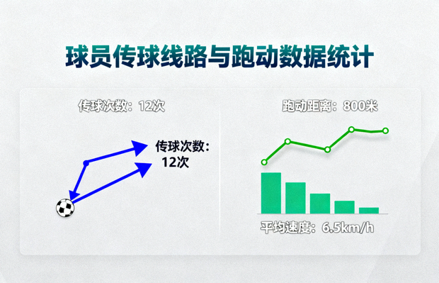 球员传球线路与跑动数据统计图表